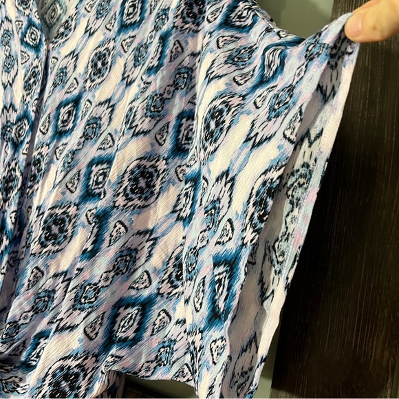 ANDREE BY UNIT Boho Slouchy Patterned Flowy Blouse Women's Size L Festival - Picture 6 of 10